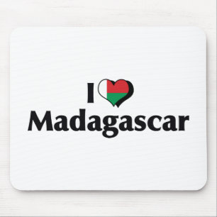 Mousepad Eu amo Madagascar Flag