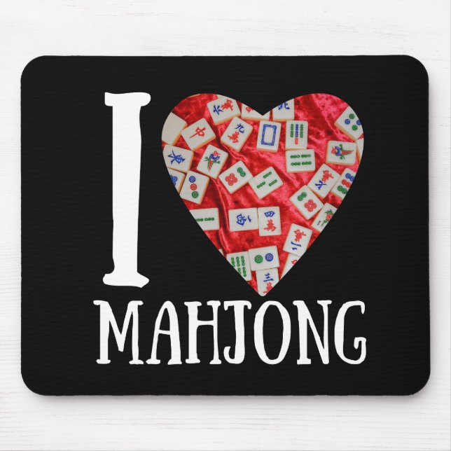 Mousepad Eu amo mahjong | Funny mahjong (Frente)