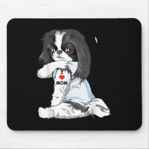 Mousepad Eu Amo Mamãe Tatuagem Japonês Chin Mãe Cachorro So