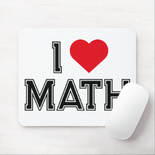 Mousepad Eu Amo Matemática Vintage Retro Matemática