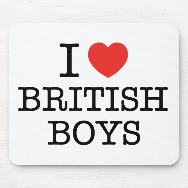 Mousepad Eu amo meninos britânicos (Frente)