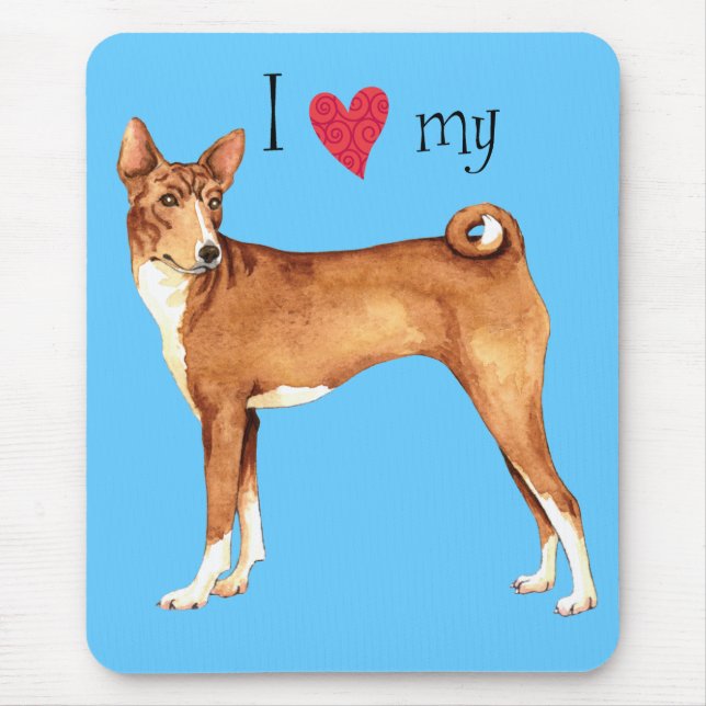 Mousepad Eu amo meu Basenji (Frente)