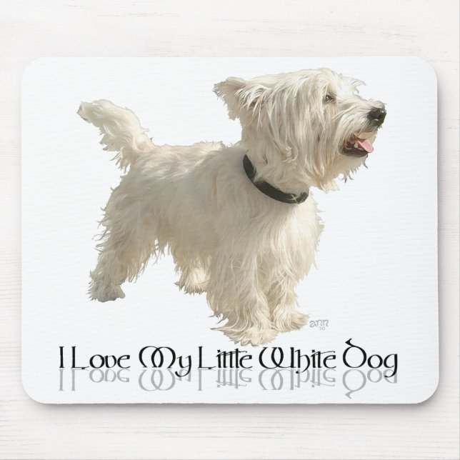 Mousepad Eu Amo Meu Cachorrinho Branco - Westie (Frente)