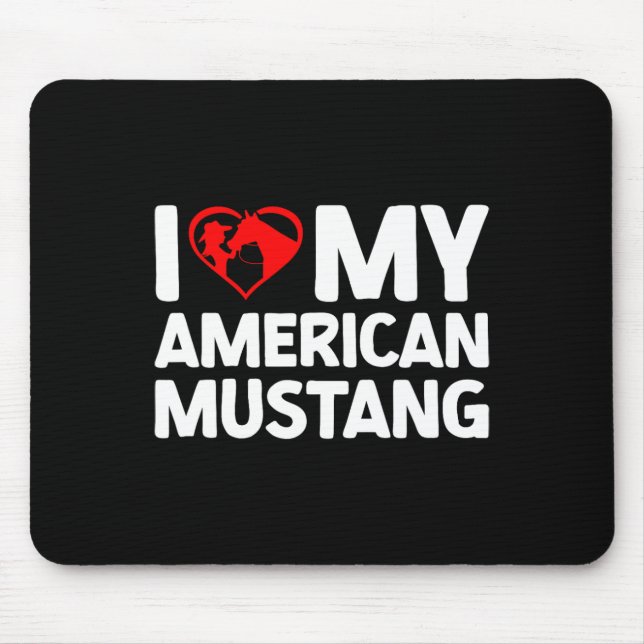 Mousepad Eu Amo Meu Cavalo de Mustang Americano Andando (Frente)