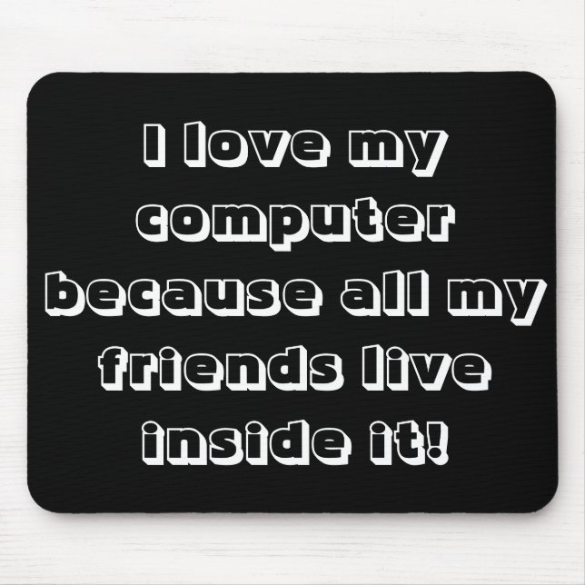 Mousepad Eu amo meu computador (Frente)