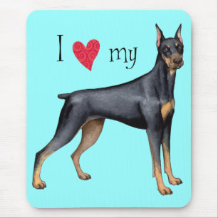 Mousepad Eu amo meu Doberman