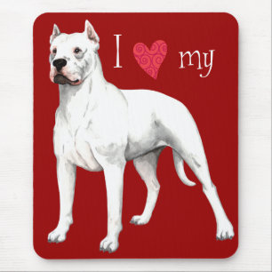 Mousepad Eu amo meu Dogo Argentino