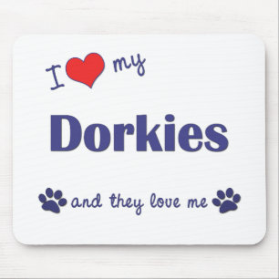 Mousepad Eu amo meu Dorkies (os cães múltiplos)