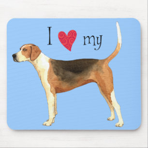 Mousepad Eu amo meu Foxhound americano