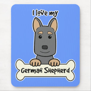 Mousepad Eu amo meu german shepherd