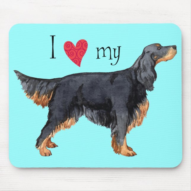 Mousepad Eu amo meu Gordon Setter (Frente)