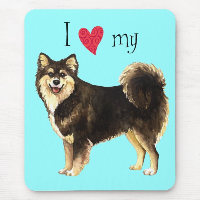Mousepad Eu Amo meu Lapphund Finlandês (Frente)