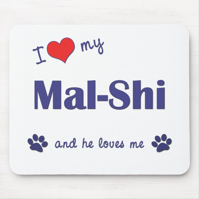 Mousepad Eu amo meu Mal-Shi (o cão masculino) (Frente)