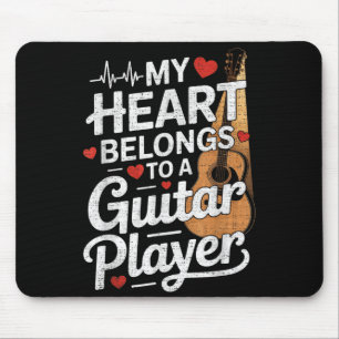 Mousepad Eu Amo Meu Marido Tocador de Guitarra Esposa Engra