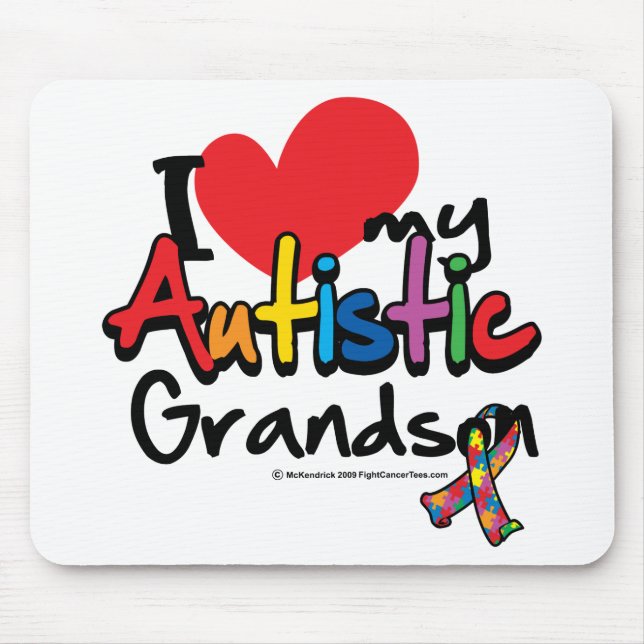 Mousepad Eu amo meu neto autístico (Frente)
