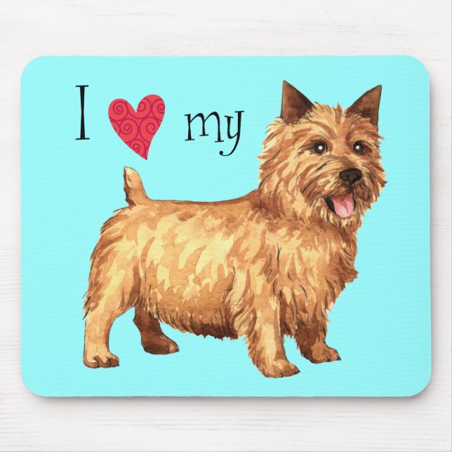 Mousepad Eu amo meu Norwich Terrier (Frente)