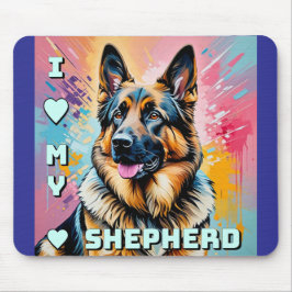 Mousepad Eu amo meu Pastor Alemão
