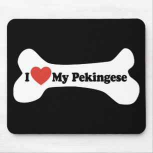 Mousepad Eu Amo Meu Pekingês - Osso Do Cachorro