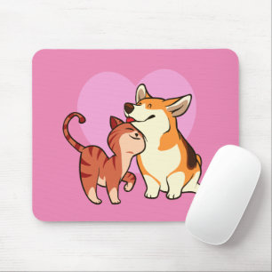 Mousepad Eu Amo Meu Pet  Pão de gato e de cão