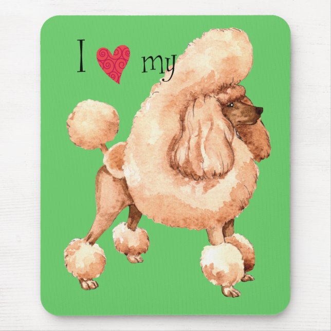 Mousepad Eu amo meu Poodle de Brinquedo (Frente)
