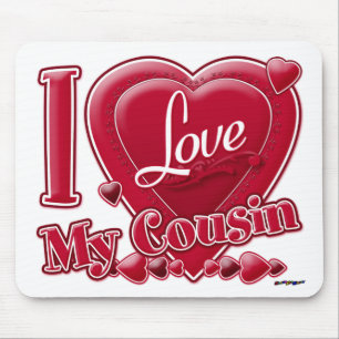 Mousepad Eu amo meu primo vermelho