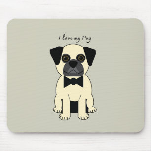Mousepad Eu Amo Meu Pug