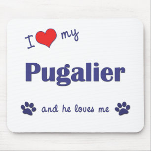 Mousepad Eu amo meu Pugalier (o cão masculino)