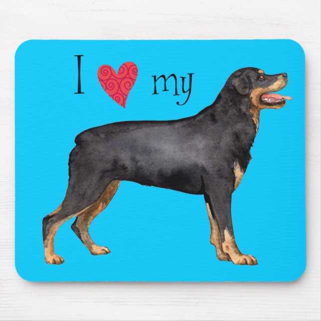 Mousepad Eu amo meu Rottweiler (Frente)