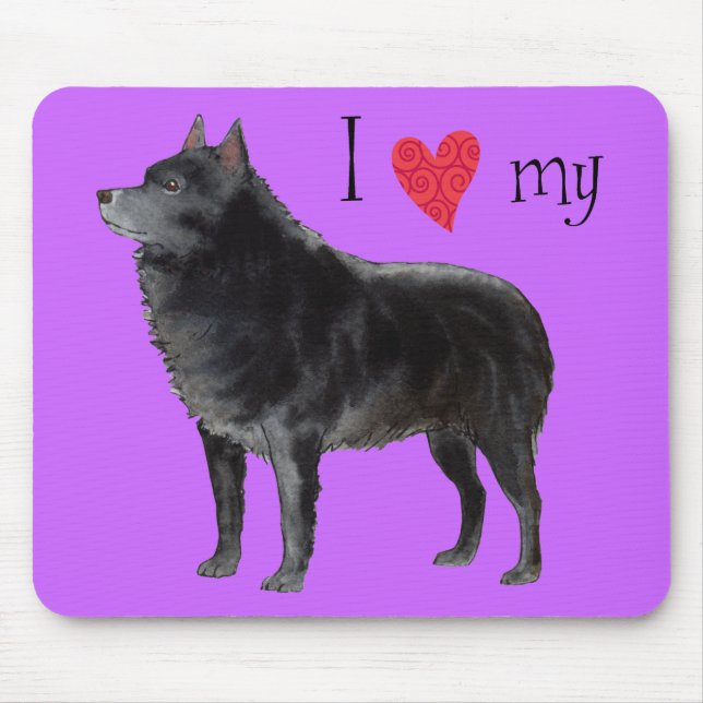 Mousepad Eu amo meu Schipperke (Frente)
