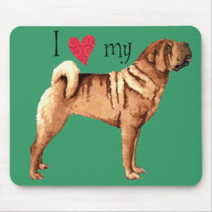 Mousepad Eu amo meu Shar-Pei chinês