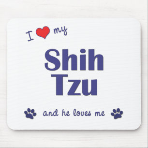 Mousepad Eu amo meu Shih Tzu (o cão masculino)