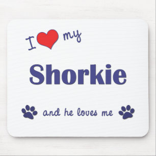 Mousepad Eu amo meu Shorkie (o cão masculino)
