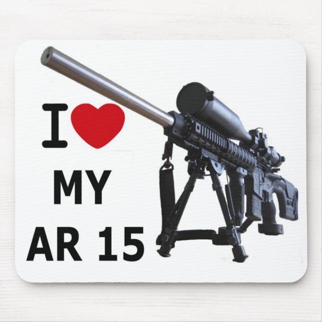 Mousepad Eu amo meu tapete do rato AR-15 (Frente)