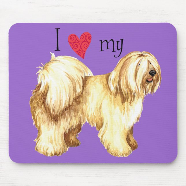 Mousepad Eu amo meu tibetano Terrier (Frente)