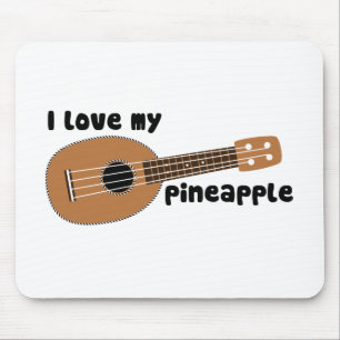 Mousepad Eu amo meu Ukulele do abacaxi