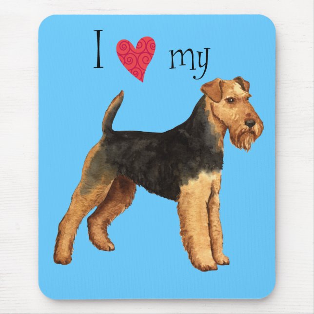 Mousepad Eu amo meu Welsh Terrier (Frente)