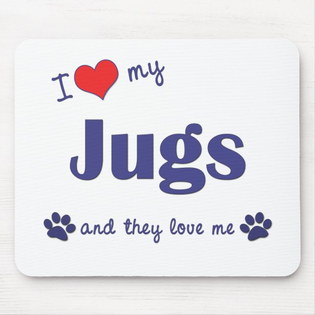 Mousepad Eu amo meus jarros (os cães múltiplos) (Frente)