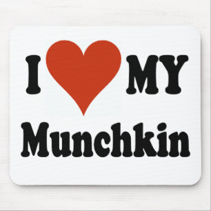 Mousepad Eu amo meus presentes e roupa do gato de Munchkin