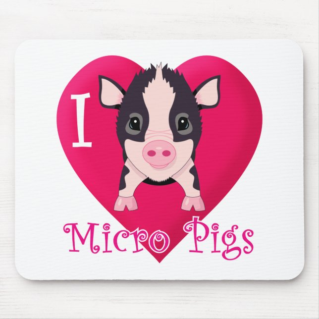 Mousepad Eu amo micro porcos (Frente)