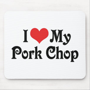 Mousepad Eu amo minha costeleta de carne de porco