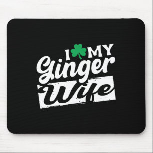 Mousepad Eu Amo Minha Esposa Ginger Ruiva Shamrock St Patri