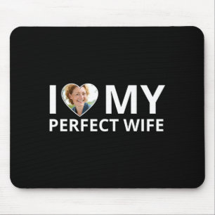 Mousepad Eu Amo Minha Esposa Perfeita Foto Coração Divertid