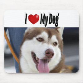 Mousepad Eu amo minha foto de cachorro
