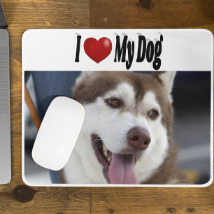 Mousepad Eu amo minha foto de cachorro
