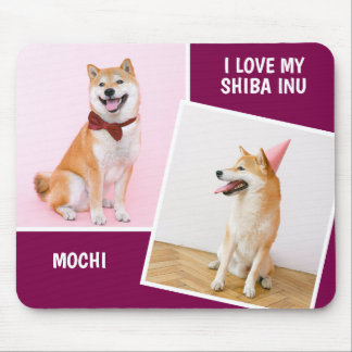 Mousepad Eu Amo Minha Foto Shiba Inu Duas