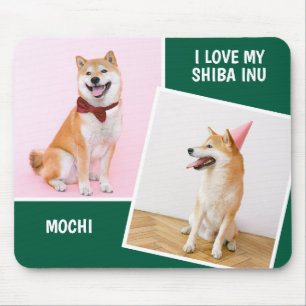 Mousepad Eu Amo Minha Foto Shiba Inu Duas
