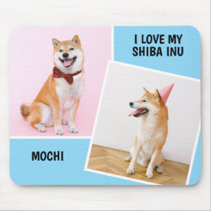 Mousepad Eu Amo Minha Foto Shiba Inu Duas