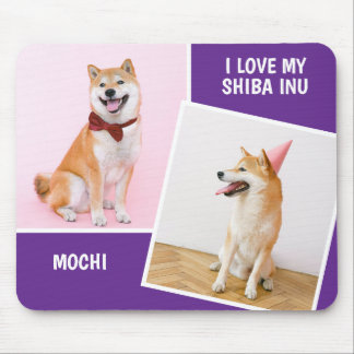 Mousepad Eu Amo Minha Foto Shiba Inu Duas