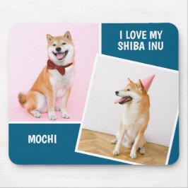 Mousepad Eu Amo Minha Foto Shiba Inu Duas