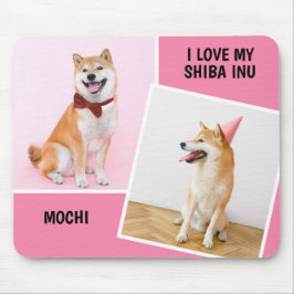 Mousepad Eu Amo Minha Foto Shiba Inu Duas